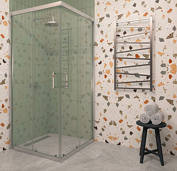 Душевое ограждение EVA GOLD EG3C 90*90 профиль ХРОМ, прозрачное стекло, БЕЗ ПОДДОНА