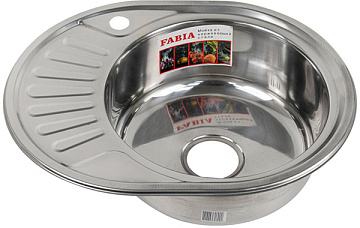 Мойка из нержавеющей стали врезная FABIA 57*45 (ПРАВАЯ) толщина 0,8мм, глубина 180мм (62330R)