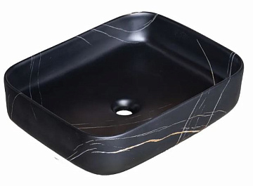 Раковина SHELL накладная 515*400*130 цвет Black Marquina (0619)