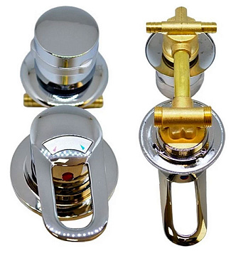 Смеситель для душевой кабины 2-х режимный 120 мм ERLIT МОДЕРН выводы под хомут (2121045004)