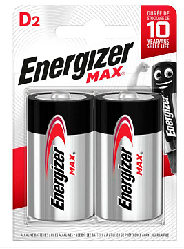 Элемент питания ENERGIZER MAX E95/D, LR20 BL2, 2шт