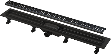 Душевой лоток Alcadrain с черной матовой решеткой (AG101101650)