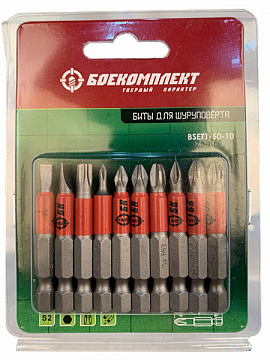 Биты PH/PZ/SL/TORX 50мм 10шт Боекомплект BSET1-50-10