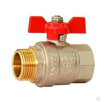 Кран шаровый НР-ВР 3/4" ( бабочка ) HLV