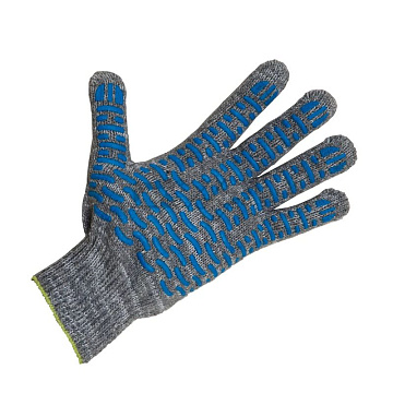 Перчатки трикотажные 5н серые 7,5кл с ПВХ Волна (200)  / на Нестерова бюджет