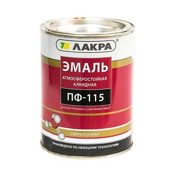 Эмаль ПФ-115 красный 1кг Лакра