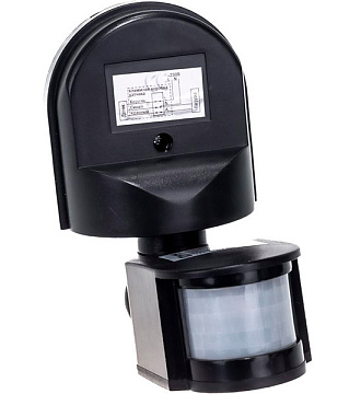 Датчик движения инфракрасный ДД 008 1200Вт 180 гр.12м IP44 черный IN HOME