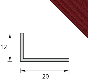 Фурнитура ПВХ Угол арочный  Махагон  2,7м  20х12 мм