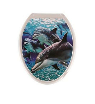 Сиденье для унитаза РОССПЛАСТ "Универсал Декор" ДЕЛЬФИН