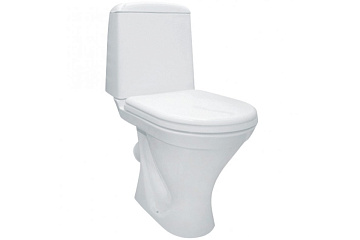 Унитаз (компакт) SANITA АТТИКА ЭКОНОМ косой выпуск, сиденье ПОЛИПРОПИЛЕН (WC.CC/Attica/1-P/WHT.G/S1)