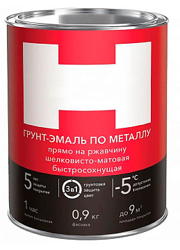 ГРУНТ- ЭМАЛЬ ПО РЖАВЧИНЕ 3 В 1 "HAMMERTON" КОРИЧНЕВАЯ 0,9 КГ (14)