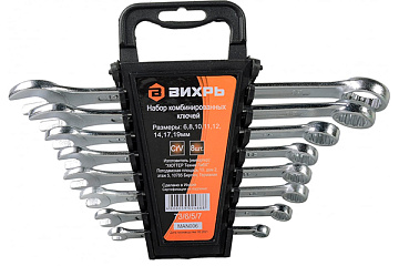 Набор комбинированных ключей 8 шт. 6-19 Вихрь 73/6/5/7