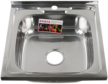 Мойка из нержавеющей стали накладная FABIA 50*50 толщина 0,6мм глубина 17см. (62109)