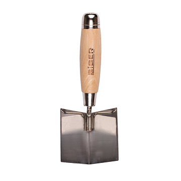 Кельма  для внутр углов нерж.сталь. дерев. рукоятка 80*60*60   35421  БИБЕР