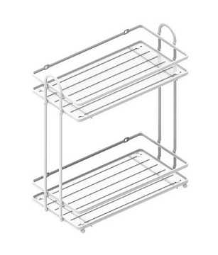 Полка ТЕРМО 2-х ярусная прямая 29*15*33,5 SWR-1007-02 WHT
