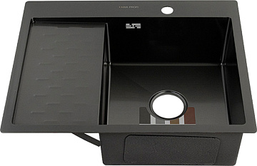 Мойка из нержавеющей стали FABIA PROFI 63*50см, толщина 3,0*0,8мм, глубина 200мм + сифон (63503R)