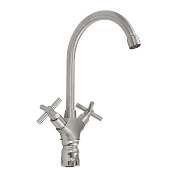 Смеситель MAGNUS для кухни металокерамика, НЕРЖАВЕЮЩАЯ СТАЛЬ (9103)