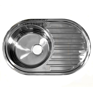 Мойка MAGNUS врезная 770*500L, 0,8мм, глубина 200мм большой сифон (7108L)