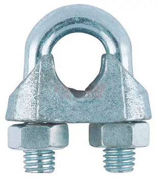 Зажим для стальных канатов М12 DIN741 оцинкованный (слон)