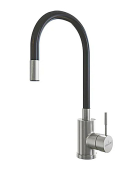 Смеситель НЕРЖАВЕЮЩАЯ СТАЛЬ для кухни 35k MIXLINE гибкий силиконовый излив СЕРЫЙ (MLSS-0325 Серый)