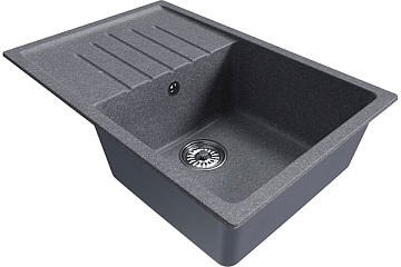 Мойка из искусственного мрамора MIXLINE ML-GM19 750*500*200мм с крылом, ГРАФИТ (342)
