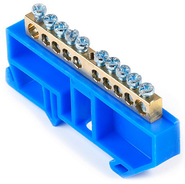 Шина N нулевая Smartbuy на DIN-рейку 6х9 10 групп с изолятором SBE-bc-10-dr