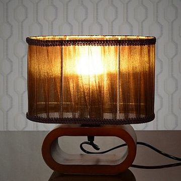 Настольная лампа РОСТОК 2504+322 венге/коричневый абажур h27 см 1x60W E27 DUO19