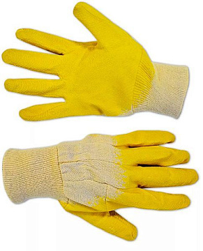 Перчатки желтые обрезиненые для стекольщика