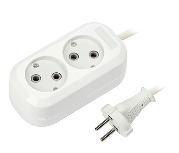 Удлинитель Smartbuy 2 гнезда 5 метра 16А/3,5кВт б/з ПВС 2х1,0 (SBE-10-2-05-N)-40