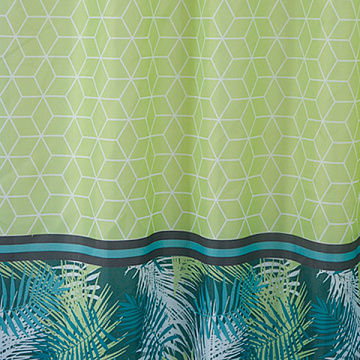 юШтора в ванную 180*180 с рисунком полиэстэр САНАКС САЛАТОВАЯ без колец (01-73)