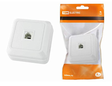 Розетка TDM Ладога RJ11 телефонная SQ1801-0021 бел