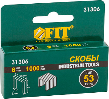 Скобы  1000шт FIT 11*6мм тип53 31306