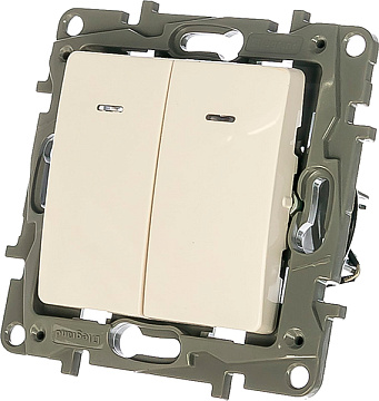 Механизм выключателя LEGRAND ETIKA 2кл+свет БЕЛ 672204