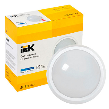 Светильник с/д ДПО 5071 28Вт 6500К IP65 круг белый IEK