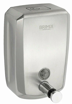 Дозатор для жидкого мыла 800мл, НЕРЖАВЕЮЩАЯ СТАЛЬ, с глазком, САТИН BRIMIX (644)