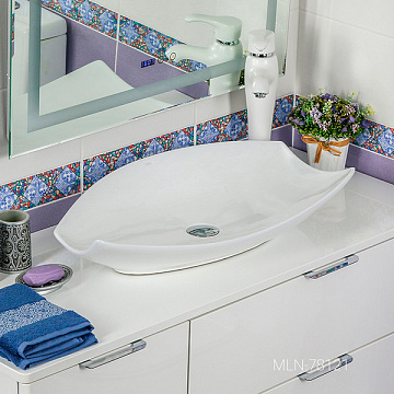 Умывальник фигурный MELANA 725*380*145 (800-78121)