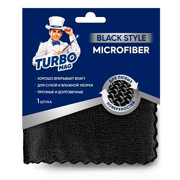 Салфеткa TURBOMAG Black style 30*30см микрофибра