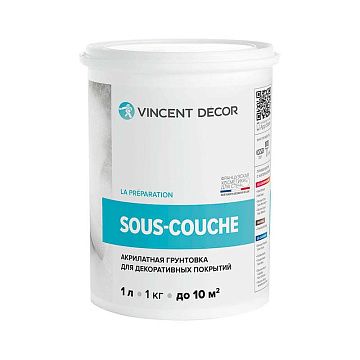 Sous-Couche Vincent Dekor 1л Грунтовка для многослойных структурных покрытий