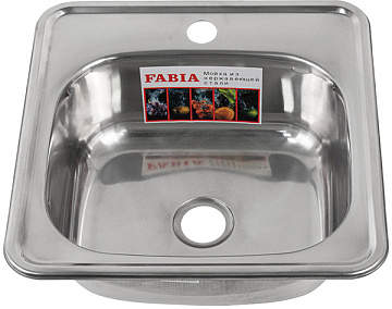 Мойка из нержавеющей стали врезная FABIA 38*38 толщина 0,6мм глубина 160мм (62182)