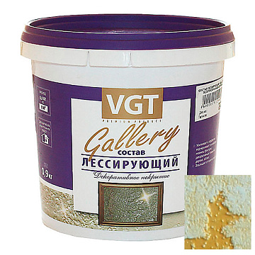 Состав лессирующий Gallery полупрозрачный Золото 0,9 кг ВГТ