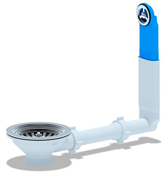 Перелив для мойки "АНИ" 3 1/2" с прямоугольным жестким переливом, под круглое отверстие (N 320)