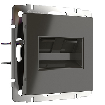 Механизм розетки WERKEL TF RJ-11 и Еthernet RJ-45 (серо-коричневый) WL07-RJ11-45