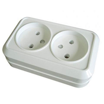 Розетка TDM Ладога 2 гн. б/з 10 А SQ1801-0017 бел