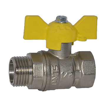 Кран шаровый газовый (ЦВЕТЛИТ) d15(1/2) в/н бабочка