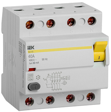 УЗО ВД1-63 4Р 40А 30мА ИЭК MDV10-4-040-030