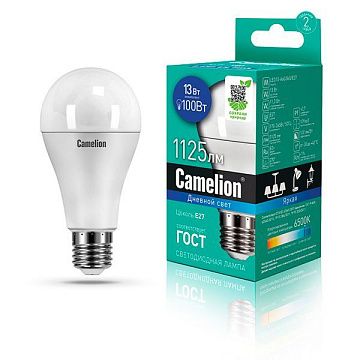 Лампа с/д CAMELION LED13-A60/865/E27 220V 13W