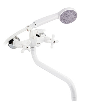 юСмеситель АБС-ПЛАСТИК BRIMIX для ванны, длинный излив, ручка крест (4407)