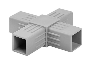 Соедин. пласт. д/трубы 25х25х1,5мм 4-пал. (уп-5 шт)