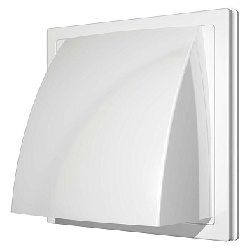 Выход стенной вытяжной 1515К12,5ФВ с обратным клапаном 150х150 с фланцем D125, ASA, бел