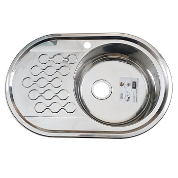 юМойка из нержавеющей стали врезная FABIA 77х50 толщина 0,8мм С УЗОРОМ (ПРАВАЯ) (775008R)